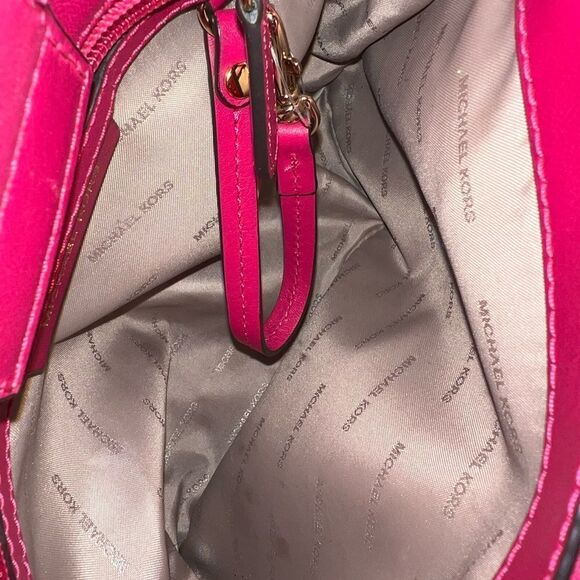 Michael Kors Pink Cynthia Leather Convertible Satchel - Picture 9 of 9